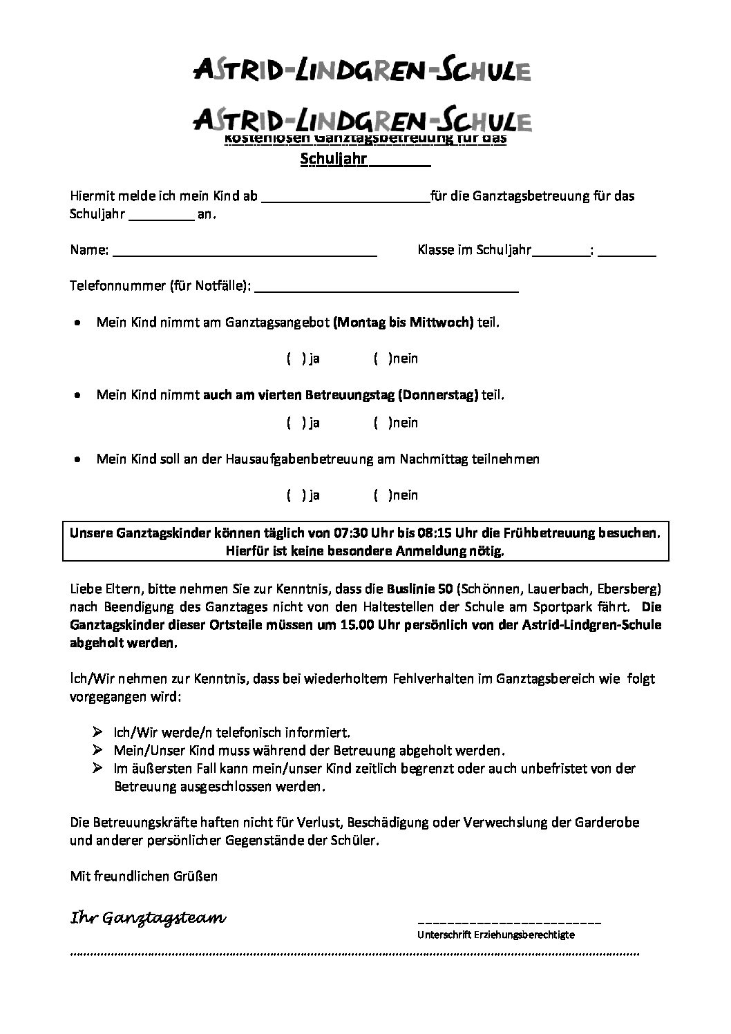 Anmeldung zum Ganztag – Astrid Lindgren Schule Erbach
